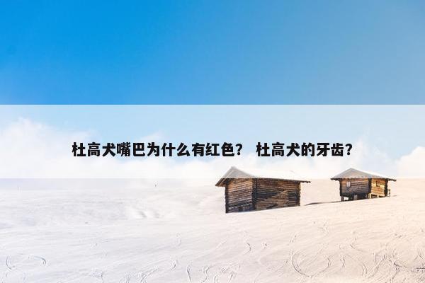 杜高犬嘴巴为什么有红色？ 杜高犬的牙齿？