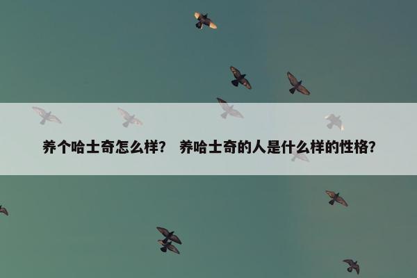 养个哈士奇怎么样？ 养哈士奇的人是什么样的性格？