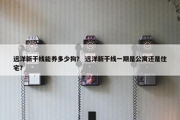 远洋新干线能养多少狗？ 远洋新干线一期是公寓还是住宅？