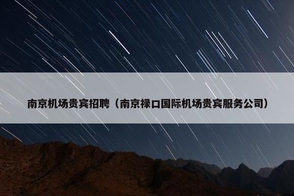 南京机场贵宾招聘（南京禄口国际机场贵宾服务公司）