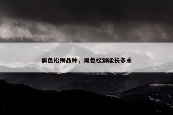 黑色松狮品种，黑色松狮能长多重