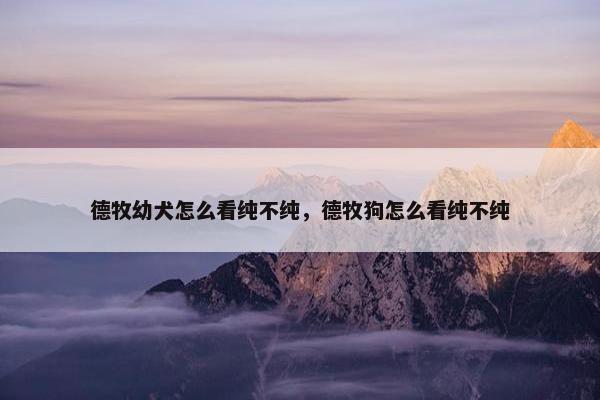 德牧幼犬怎么看纯不纯，德牧狗怎么看纯不纯