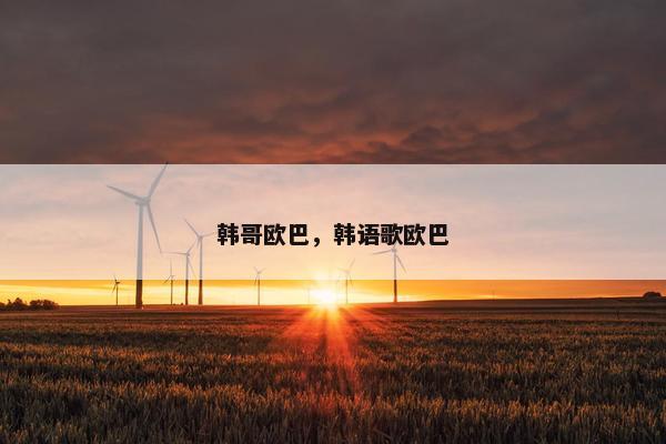 韩哥欧巴，韩语歌欧巴