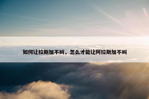 如何让拉斯加不叫，怎么才能让阿拉斯加不叫