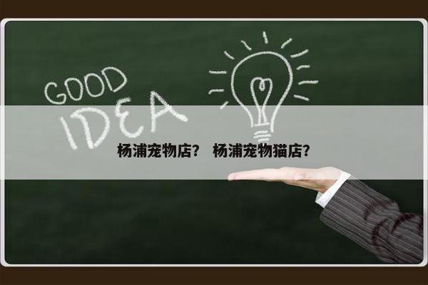 杨浦宠物店？ 杨浦宠物猫店？