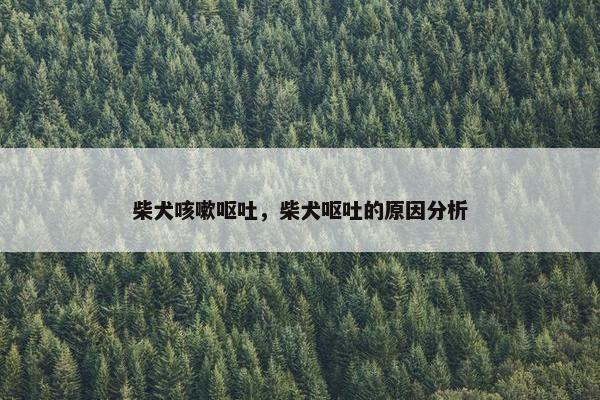 柴犬咳嗽呕吐，柴犬呕吐的原因分析