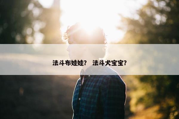 法斗布娃娃？ 法斗犬宝宝？