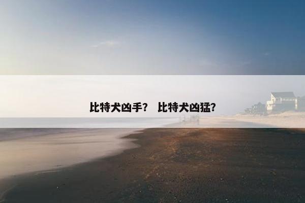 比特犬凶手？ 比特犬凶猛？