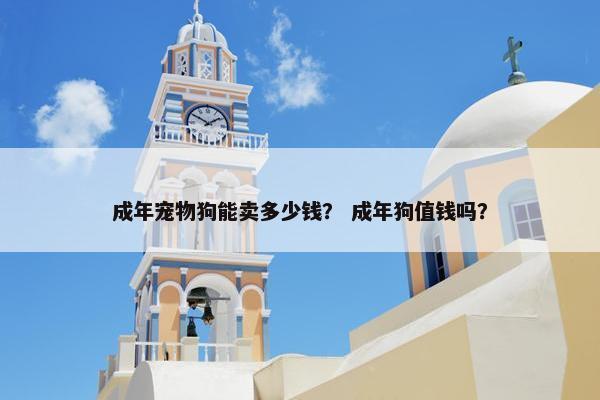 成年宠物狗能卖多少钱？ 成年狗值钱吗？