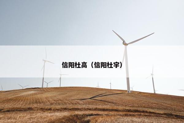 信阳杜高（信阳杜宇）