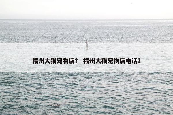 福州大猫宠物店？ 福州大猫宠物店电话？