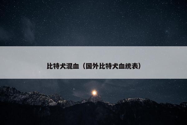比特犬混血（国外比特犬血统表）