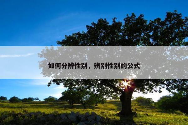 如何分辨性别，辨别性别的公式