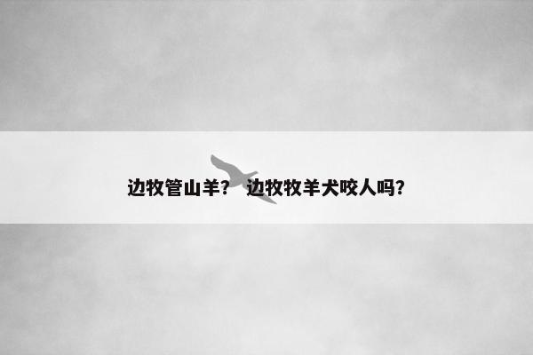 边牧管山羊？ 边牧牧羊犬咬人吗？