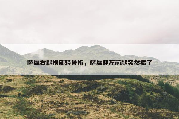 萨摩右腿根部轻骨折，萨摩耶左前腿突然瘸了