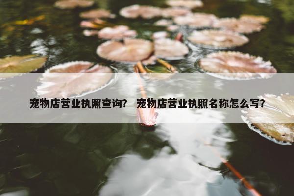 宠物店营业执照查询？ 宠物店营业执照名称怎么写？