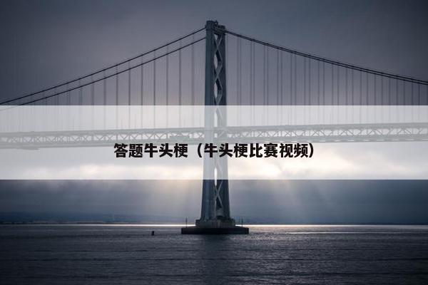 答题牛头梗（牛头梗比赛视频）