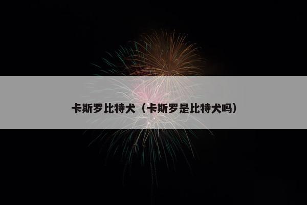 卡斯罗比特犬（卡斯罗是比特犬吗）