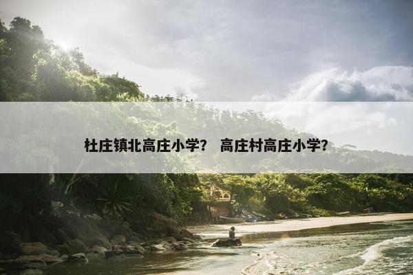 杜庄镇北高庄小学？ 高庄村高庄小学？