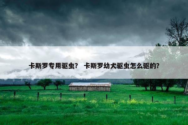 卡斯罗专用驱虫？ 卡斯罗幼犬驱虫怎么驱的？