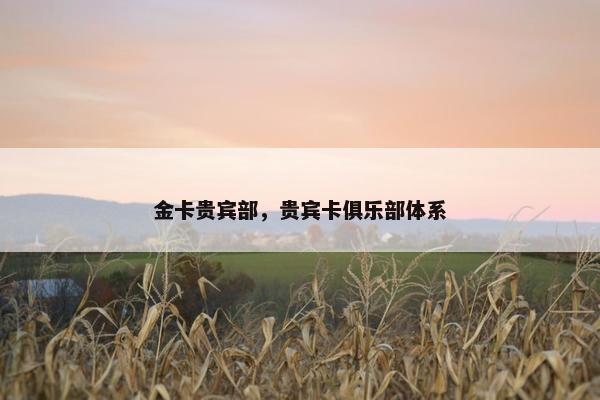 金卡贵宾部，贵宾卡俱乐部体系