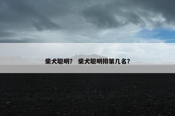 柴犬聪明？ 柴犬聪明排第几名？