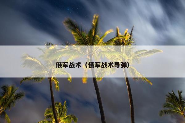 俄军战术（俄军战术导弹）