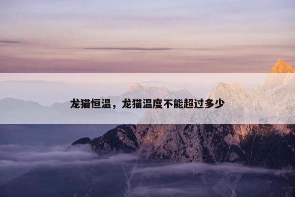 龙猫恒温，龙猫温度不能超过多少