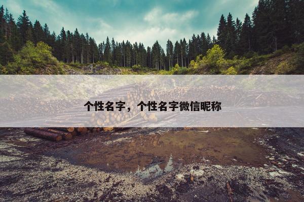 个性名字，个性名字微信昵称