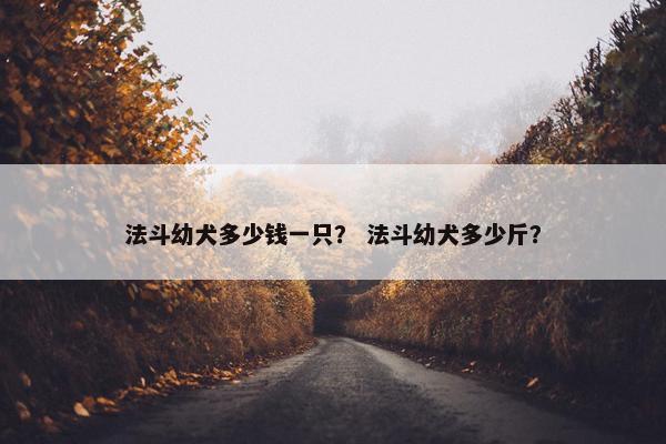 法斗幼犬多少钱一只？ 法斗幼犬多少斤？
